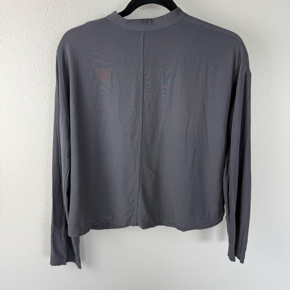 Eileen Fisher Tencel Viscose Crepe Mandarin Collar Button Front Shirt Petite Sm - Picture 12 of 14